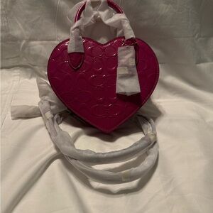 Coach Heart-Shaped Magenta Crossbody